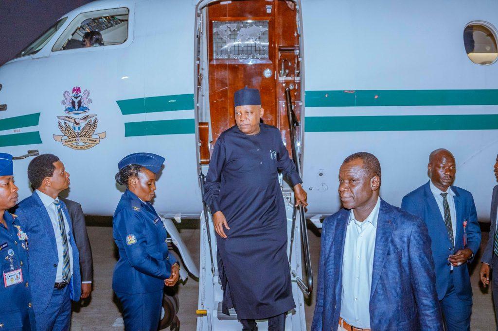 Vice President Shettima Arrives Back in Abuja After Representing Nigeria at AU–EU Summit